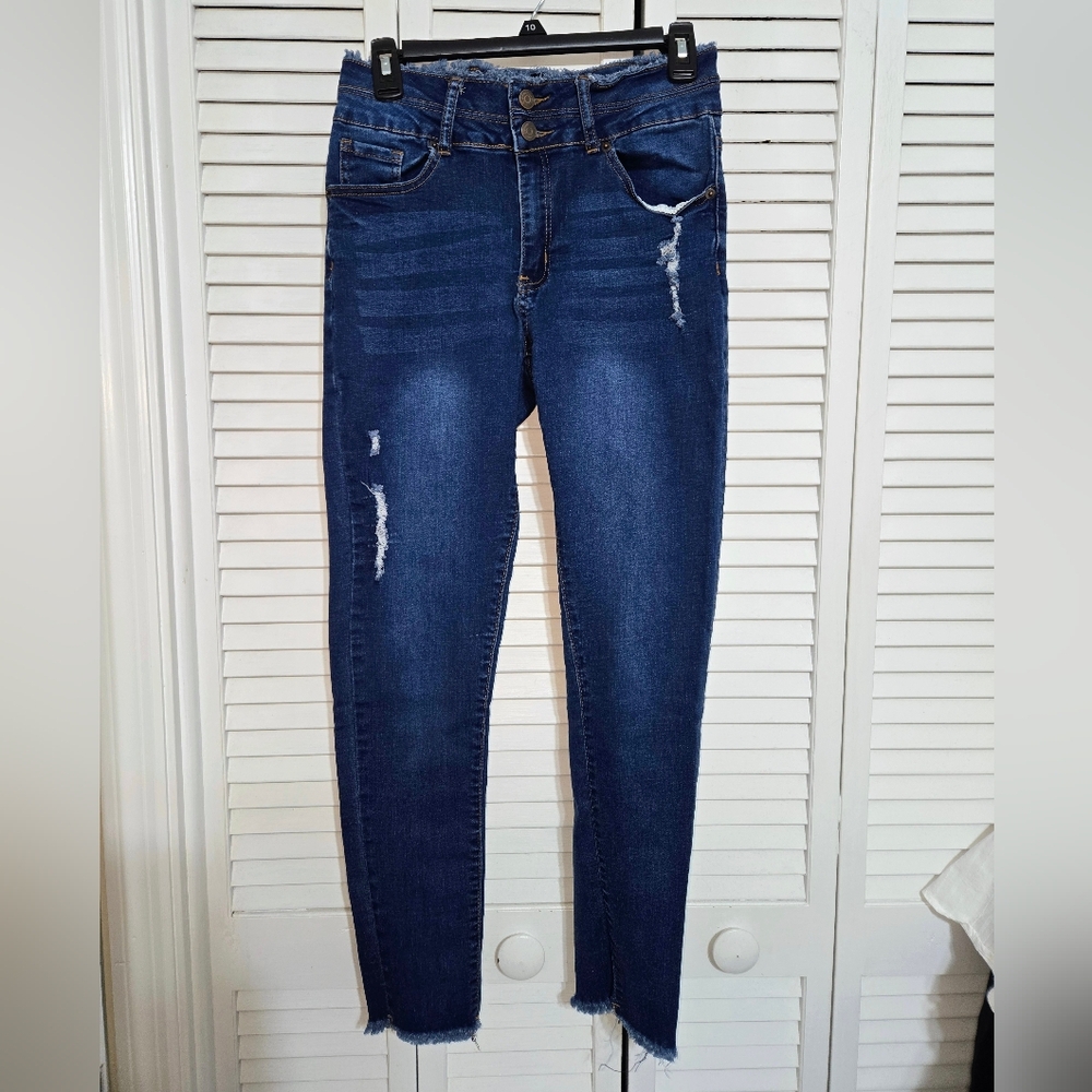 Vince Blue Co Women's 9 Raw Hem Distressed Jeans - Picture 1 of 14